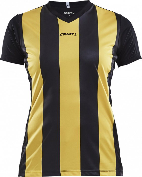 Craft - Progress Jersey Stripe Woman - Negro & amarillo