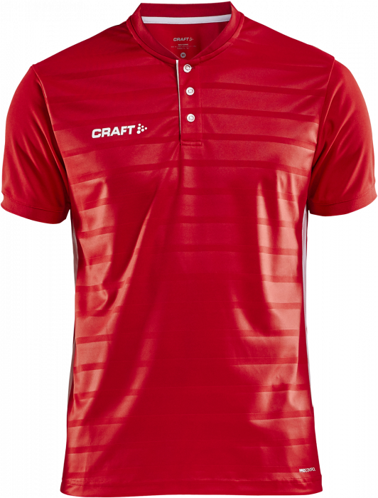 Craft - Pro Control Button Jersey - Rojo & blanco
