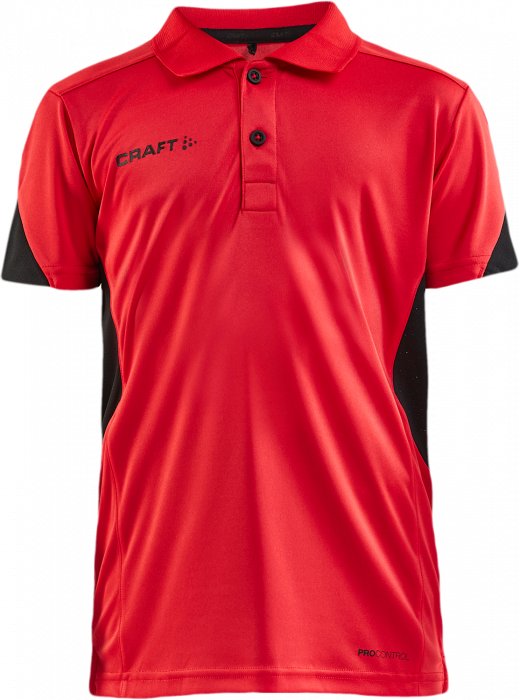 Craft - Pro Control Impact Polo Junior - Bright Red & zwart