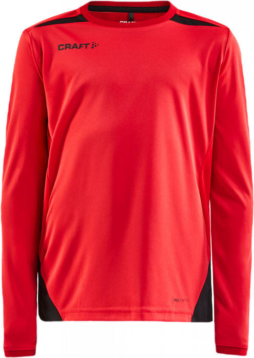 Craft - Pro Control Impact Longsleeve Tee Junior - Bright Red & schwarz