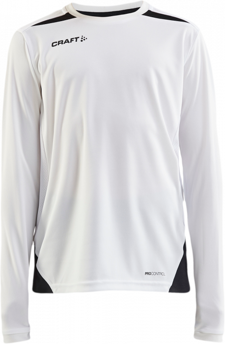 Craft - Pro Control Impact Longsleeve Tee Junior - Branco & preto