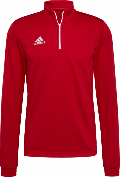 Adidas - Entrada 22 Træning Top With Half Zip Jr - Power red 2 & weiß