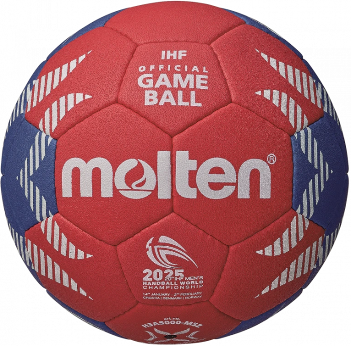 Molten - Official Matchball Vm 2025 Handball - Blue & czerwony