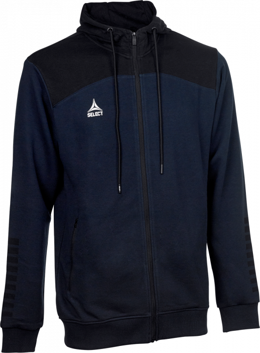 Select - Oxford Zip Hoodie - Marinblå & svart