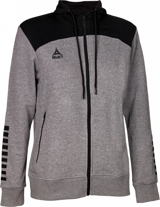 Select - Oxford Zip Hoodie Women - Melange Grey & black